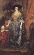 Anthony Van Dyck Portrait of queen henrietta maria with sir jeffrey hudson (mk03) china oil painting reproduction